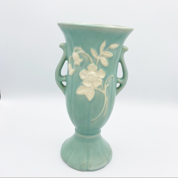 Vintage Weller Pottery Cameo Blue Vase